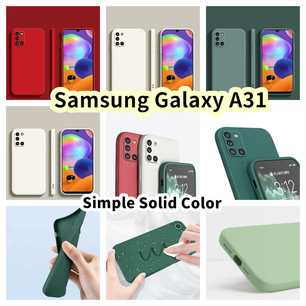 For Samsung Galaxy A31 Cover Drop and wear resistant Silicone Full Case Classic Simple Solid Color Phone Case Cover