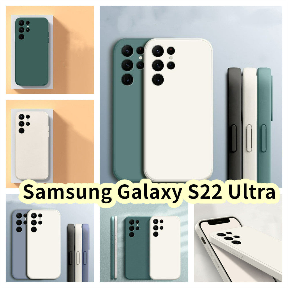 For Samsung Galaxy S22 Ultra Cover Drop and wear resistant Silicone Full Case Classic Simple Solid Color Phone Case Cover