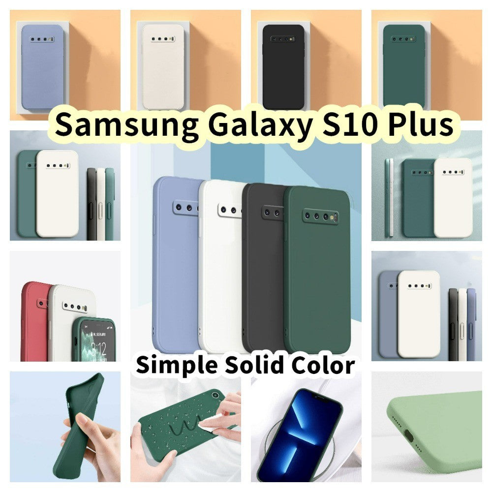 For Samsung Galaxy S10 Plus Cover Drop and wear resistant Silicone Full Case Classic Simple Solid Color Phone Case Cover