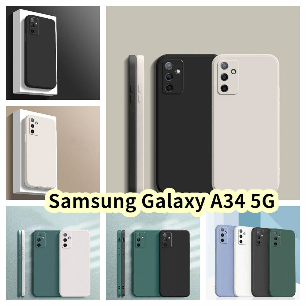 For Samsung Galaxy A34 5G Cover Drop and wear resistant Silicone Full Case Classic Simple Solid Color Phone Case Cover