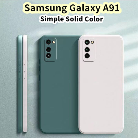 For Samsung Galaxy A91 Cover Drop and wear resistant Silicone Full Case Classic Simple Solid Color Phone Case Cover