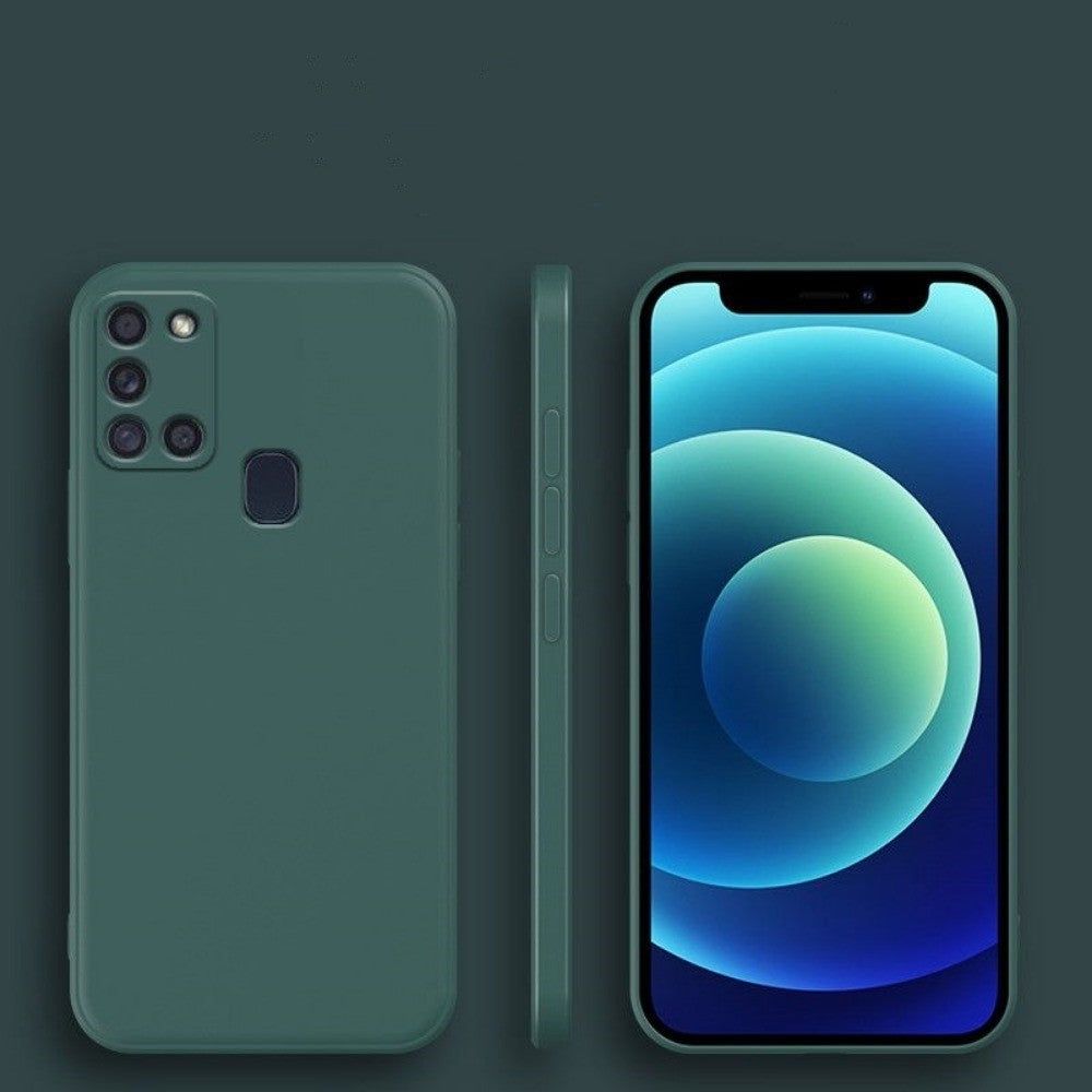 For Samsung Galaxy A21S Cover Drop and wear resistant Silicone Full Case Classic Simple Solid Color Phone Case Cover