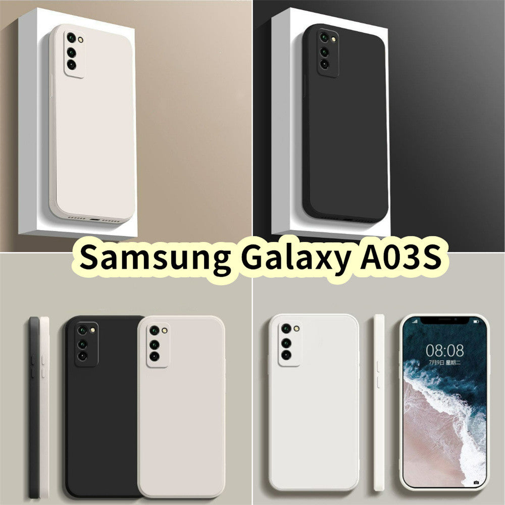 For Samsung Galaxy A03S Cover Drop and wear resistant Silicone Full Case Classic Simple Solid Color Phone Case Cover