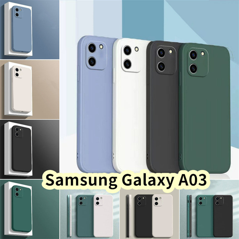 For Samsung Galaxy A03 Cover Drop and wear resistant Silicone Full Case Classic Simple Solid Color Phone Case Cover