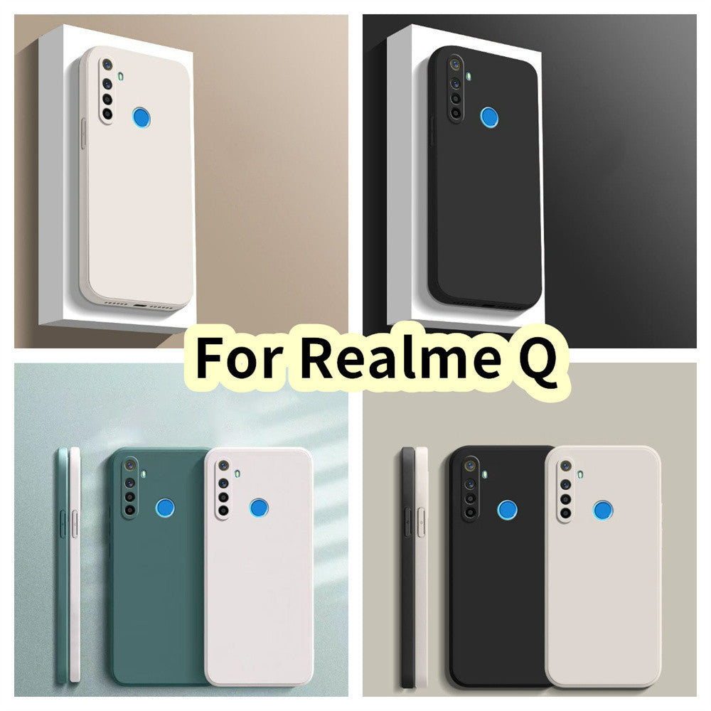 For Realme Q Cover Drop and wear resistant Silicone Full Case Classic Simple Solid Color Phone Case Cover