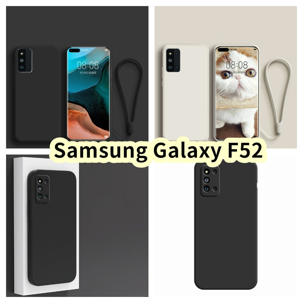 For Samsung Galaxy F52 Cover Drop and wear resistant Silicone Full Case Classic Simple Solid Color Phone Case Cover