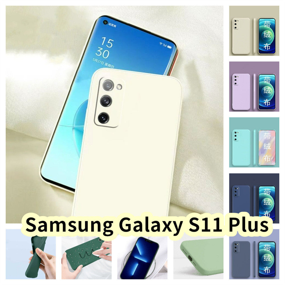 For Samsung Galaxy S11 Plus Cover Drop and wear resistant Silicone Full Case Classic Simple Solid Color Phone Case Cover