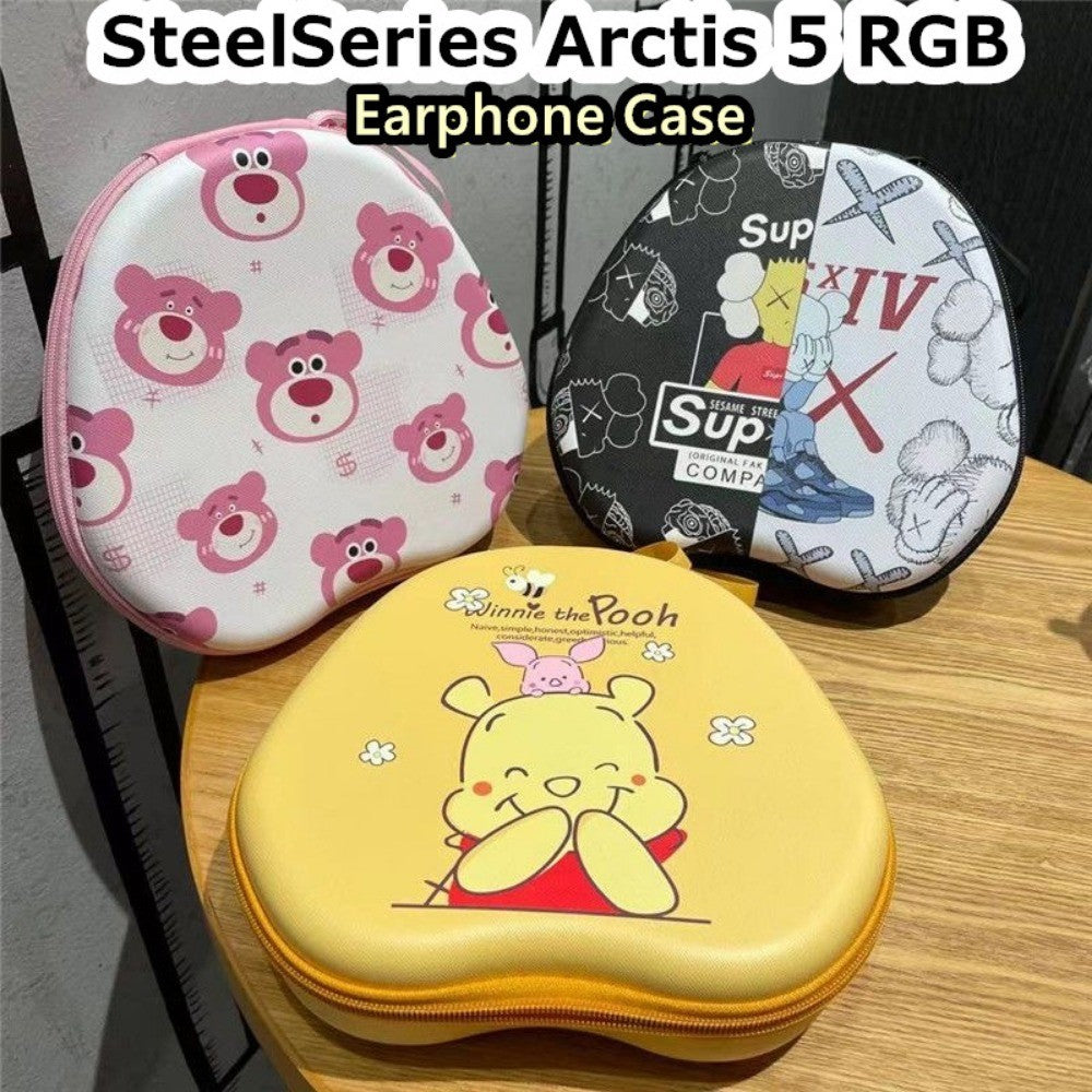 For SteelSeries Arctis 5 RGB Headphone Case Cartoon Creative Patterns Headset Earpads Storage Bag Casing Box