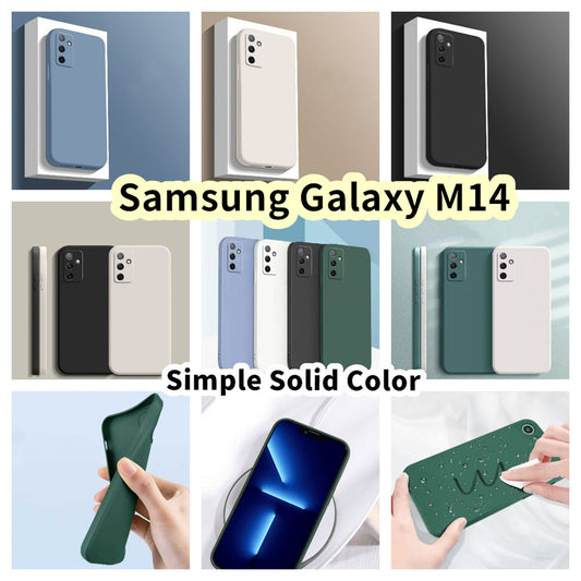 For Samsung Galaxy M14 Cover Drop and wear resistant Silicone Full Case Classic Simple Solid Color Phone Case Cover