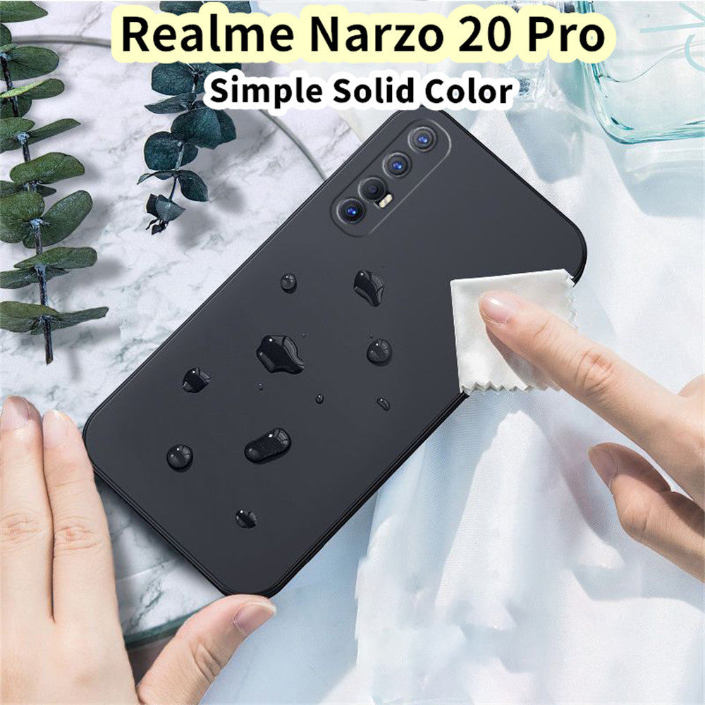 For Realme Narzo 20 Pro Cover Drop and wear resistant Silicone Full Case Classic Simple Solid Color Phone Case Cover
