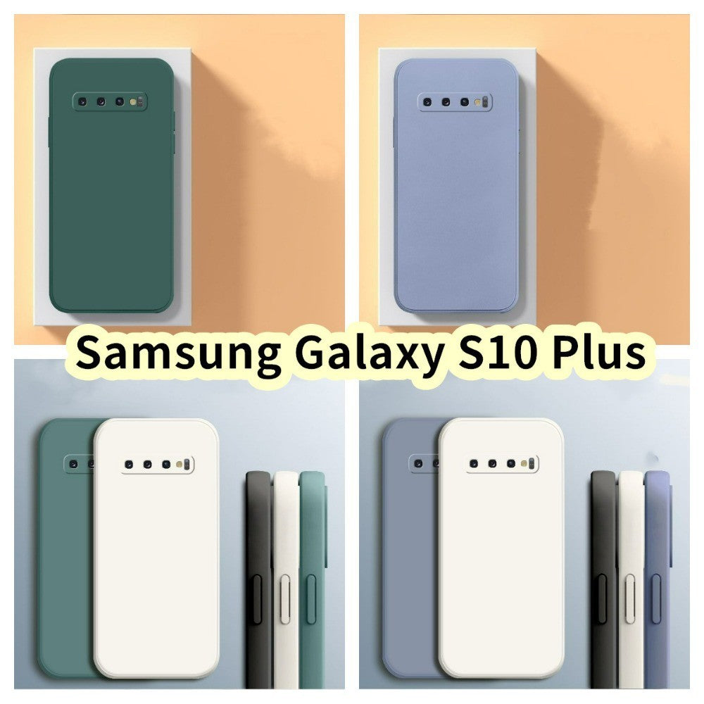 For Samsung Galaxy S10 Plus Cover Drop and wear resistant Silicone Full Case Classic Simple Solid Color Phone Case Cover