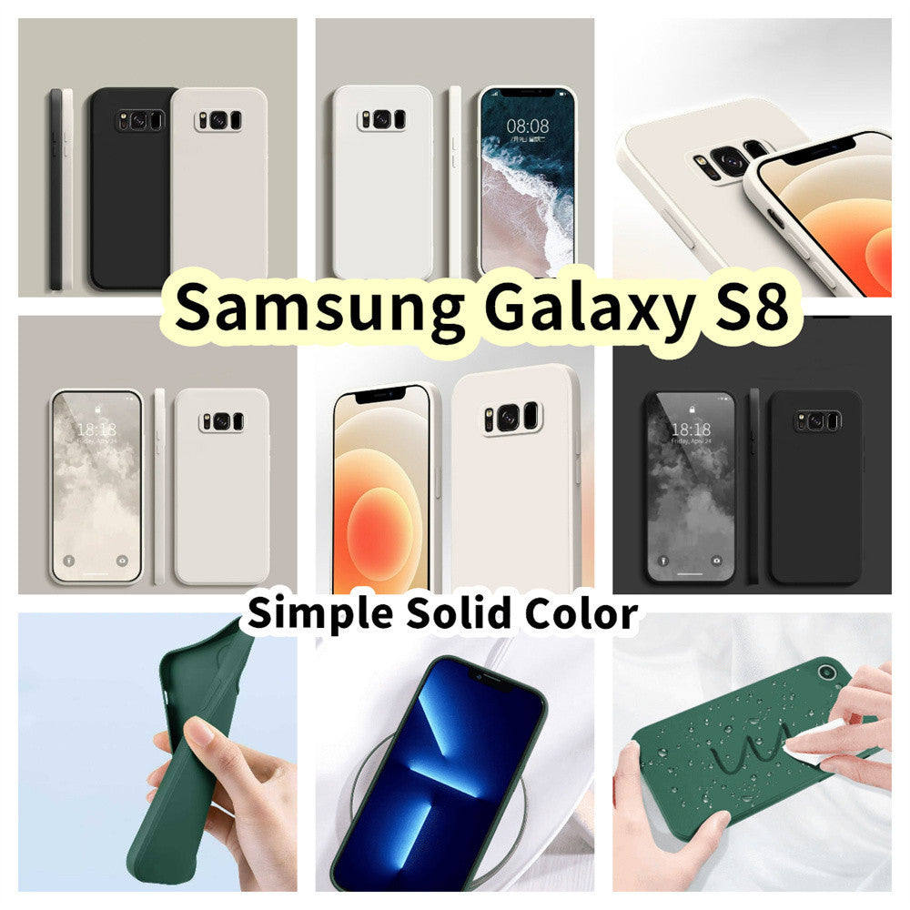 For Samsung Galaxy S8 Cover Drop and wear resistant Silicone Full Case Classic Simple Solid Color Phone Case Cover