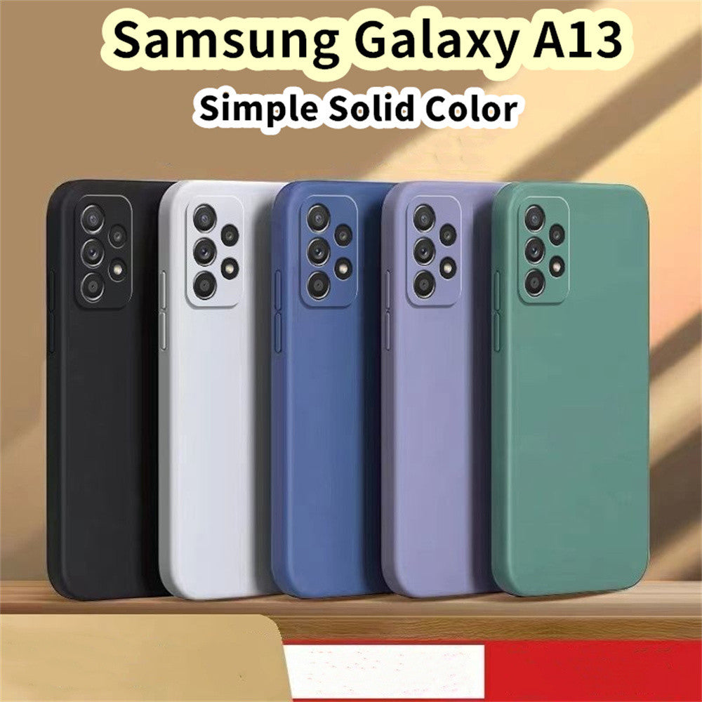 For Samsung Galaxy A13 Cover Drop and wear resistant Silicone Full Case Classic Simple Solid Color Phone Case Cover