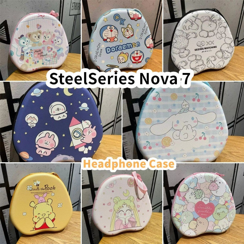 For SteelSeries Nova 7 Headphone Case Cartoon Creative Patterns Headset Earpads Storage Bag Casing Box