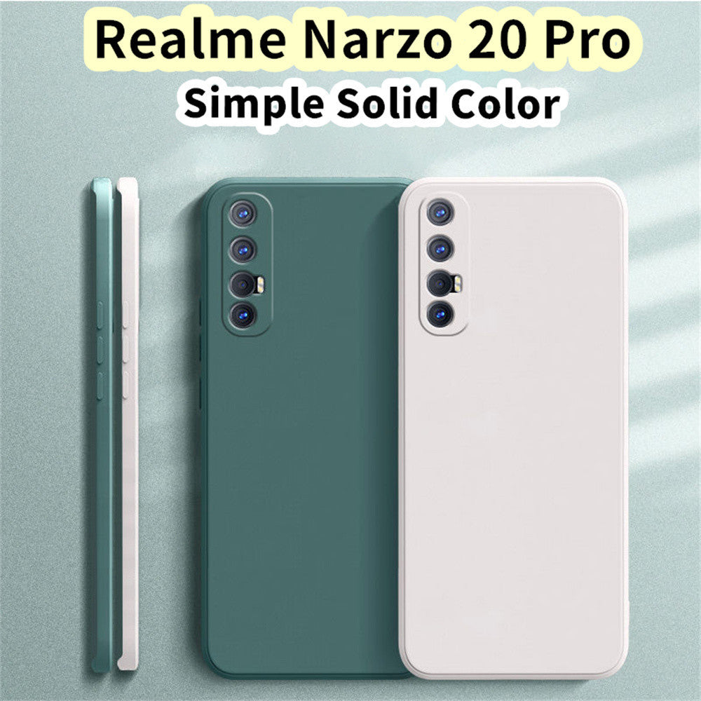 For Realme Narzo 20 Pro Cover Drop and wear resistant Silicone Full Case Classic Simple Solid Color Phone Case Cover
