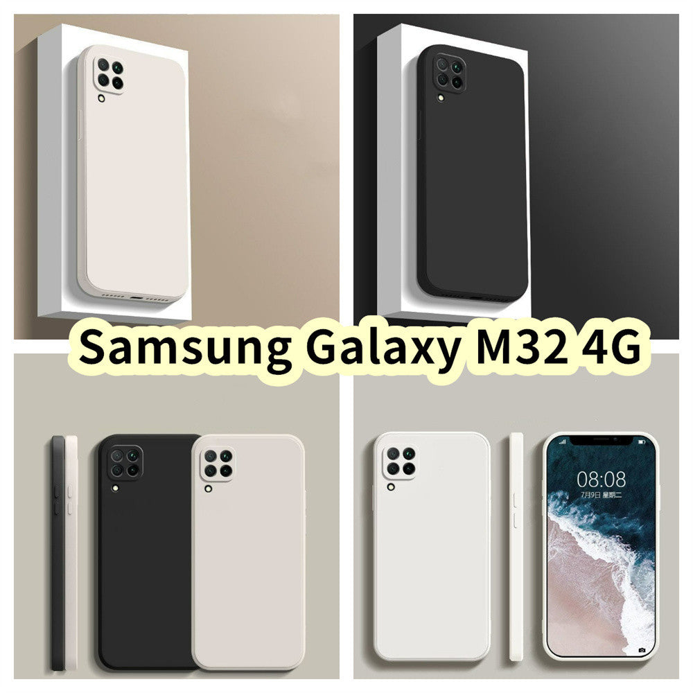 For Samsung Galaxy M32 4G Cover Drop and wear resistant Silicone Full Case Classic Simple Solid Color Phone Case Cover