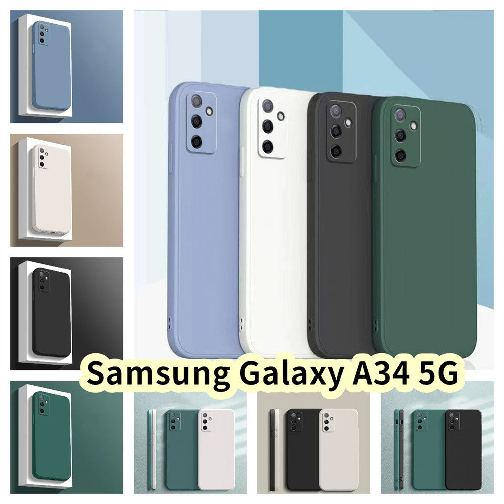 For Samsung Galaxy A34 5G Cover Drop and wear resistant Silicone Full Case Classic Simple Solid Color Phone Case Cover