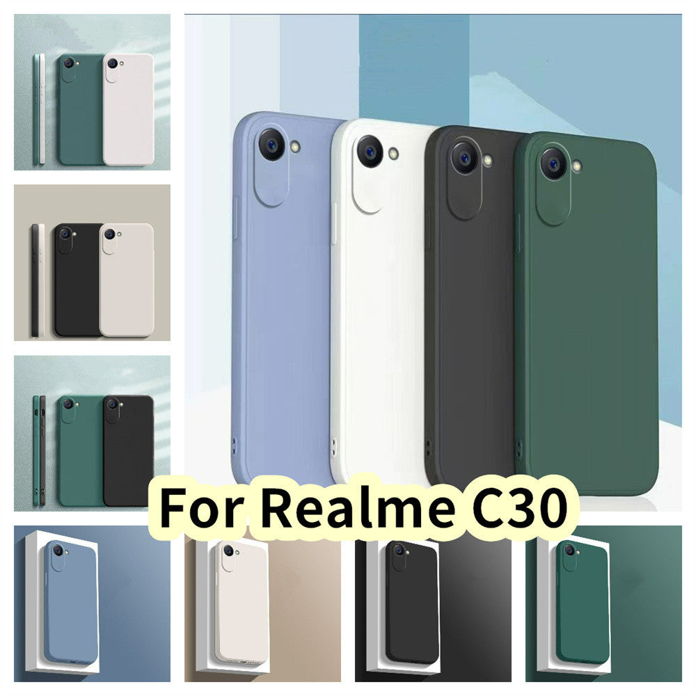 For Realme C30 Cover Drop and wear resistant Silicone Full Case Classic Simple Solid Color Phone Case Cover