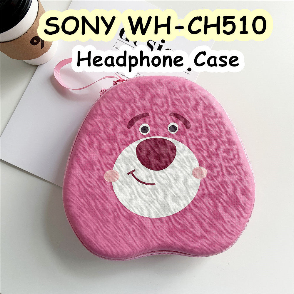 For SONY WH-CH510 Headphone Case Cartoon Creative Patterns Headset Earpads Storage Bag Casing Box