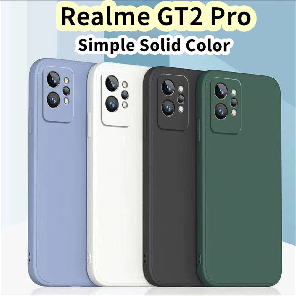 For Realme GT2 Pro Cover Drop and wear resistant Silicone Full Case Classic Simple Solid Color Phone Case Cover