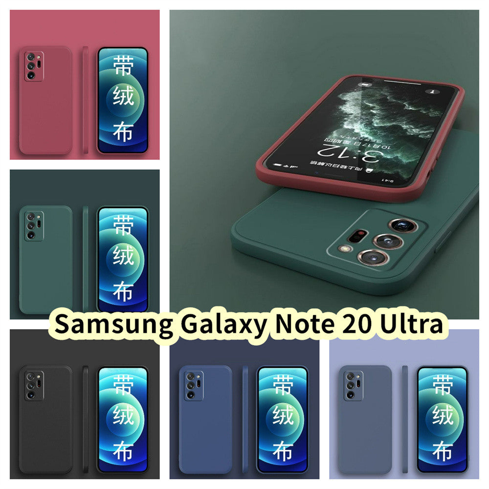 For Samsung Galaxy Note 20 Ultra Cover Drop and wear resistant Silicone Full Case Classic Simple Solid Color Phone Case Cover