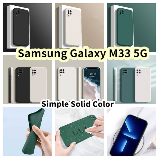 For Samsung Galaxy M33 5G Cover Drop and wear resistant Silicone Full Case Classic Simple Solid Color Phone Case Cover