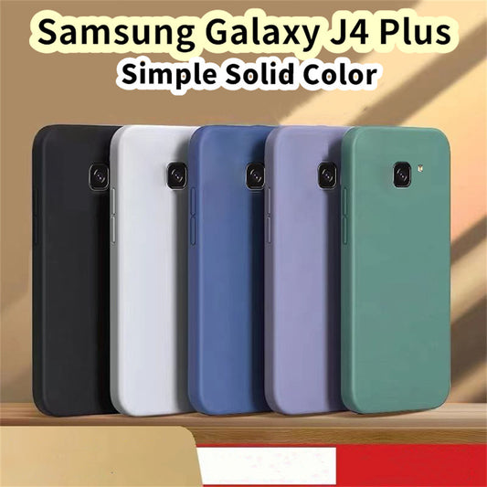 For Samsung Galaxy J4 Plus Cover Drop and wear resistant Silicone Full Case Classic Simple Solid Color Phone Case Cover