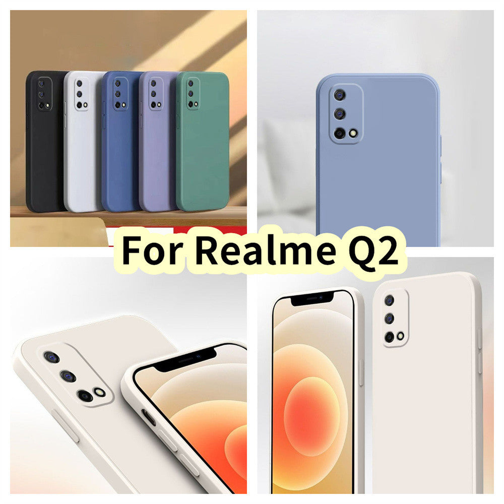 For Realme Q2 Cover Drop and wear resistant Silicone Full Case Classic Simple Solid Color Phone Case Cover