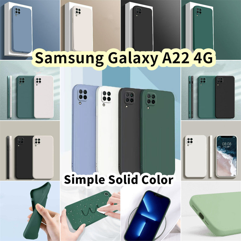 For Samsung Galaxy A22 4G Cover Drop and wear resistant Silicone Full Case Classic Simple Solid Color Phone Case Cover