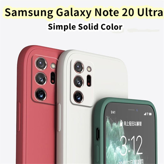 For Samsung Galaxy Note 20 Ultra Cover Drop and wear resistant Silicone Full Case Classic Simple Solid Color Phone Case Cover