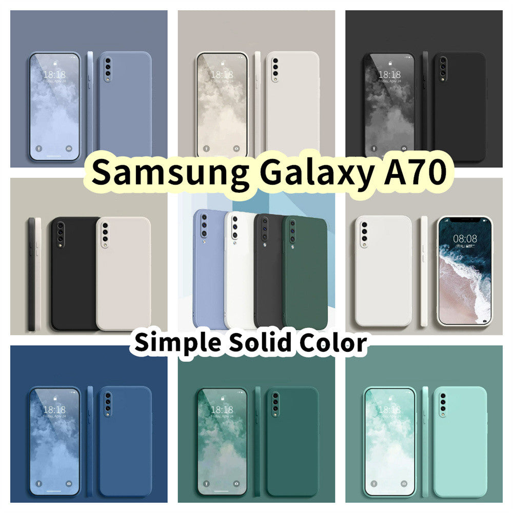 For Samsung Galaxy A70 Cover Drop and wear resistant Silicone Full Case Classic Simple Solid Color Phone Case Cover