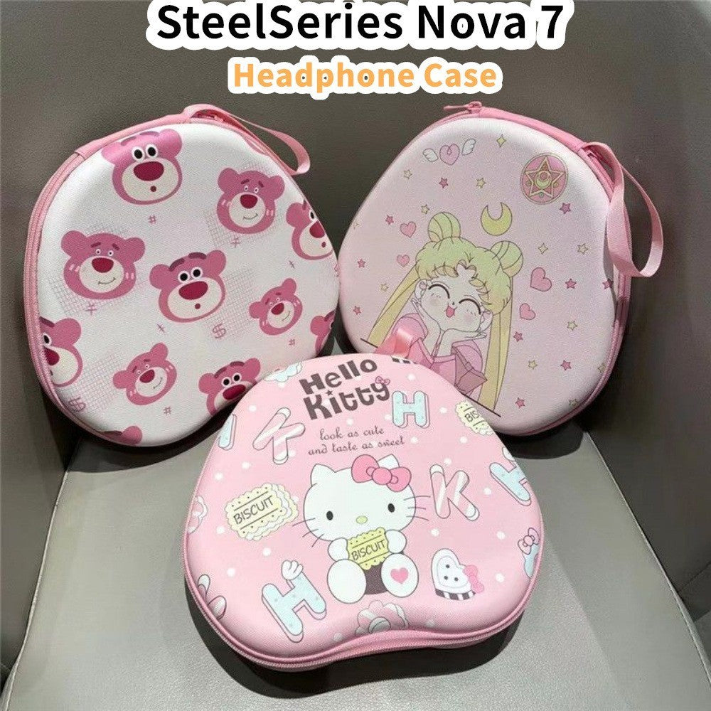 For SteelSeries Nova 7 Headphone Case Cartoon Creative Patterns Headset Earpads Storage Bag Casing Box