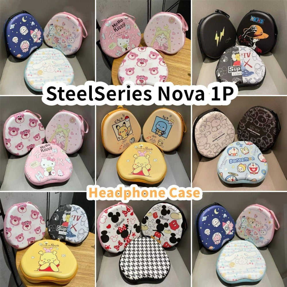 For SteelSeries Nova 1P Headphone Case Cartoon Creative Patterns Headset Earpads Storage Bag Casing Box