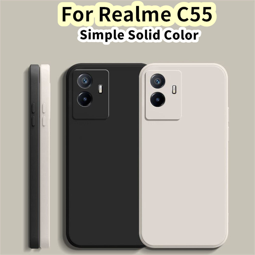 For Realme C55 Cover Drop and wear resistant Silicone Full Case Classic Simple Solid Color Phone Case Cover