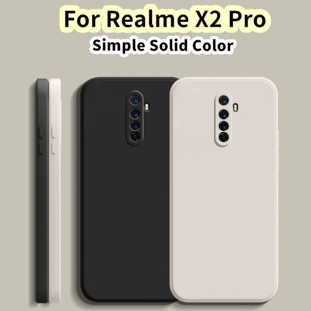 For Realme X2 Pro Cover Drop and wear resistant Silicone Full Case Classic Simple Solid Color Phone Case Cover