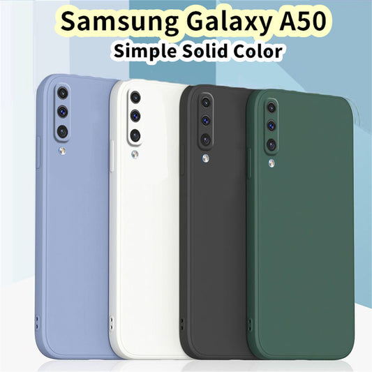 For Samsung Galaxy A50 Cover Drop and wear resistant Silicone Full Case Classic Simple Solid Color Phone Case Cover