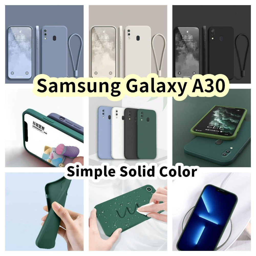 For Samsung Galaxy A30 Cover Drop and wear resistant Silicone Full Case Classic Simple Solid Color Phone Case Cover