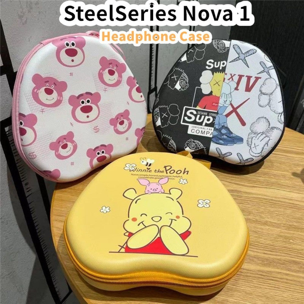 For SteelSeries Nova 1 Headphone Case Cartoon Creative Patterns Headset Earpads Storage Bag Casing Box