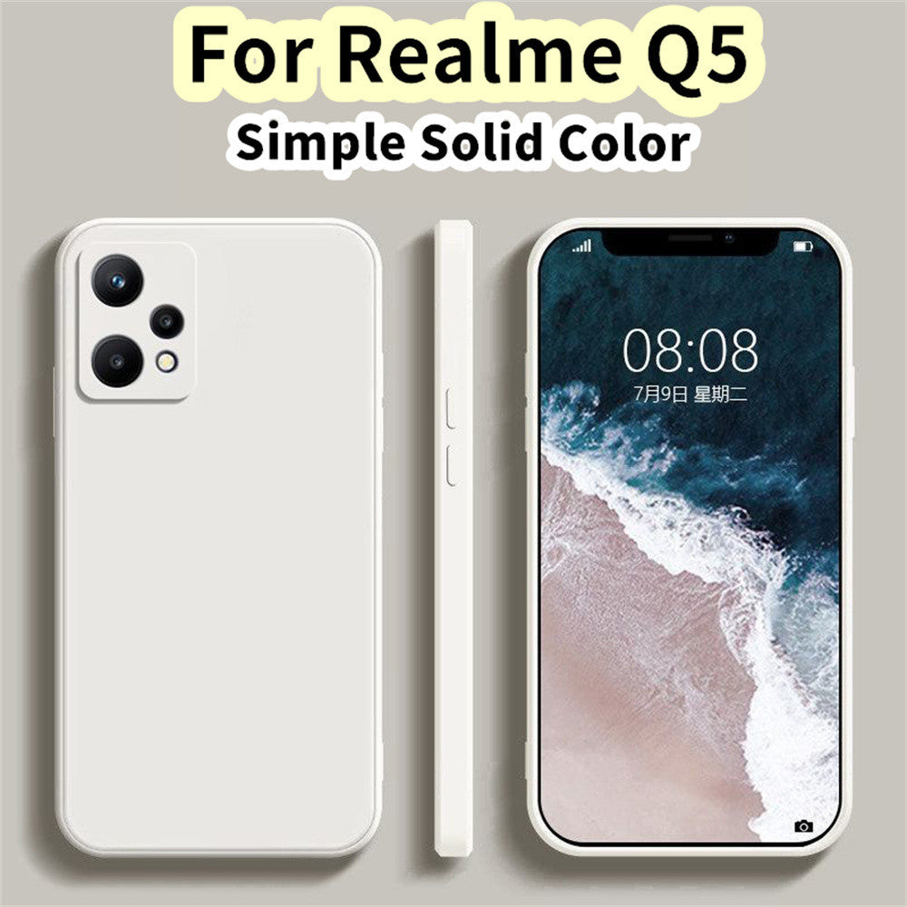 For Realme Q5 Cover Drop and wear resistant Silicone Full Case Classic Simple Solid Color Phone Case Cover