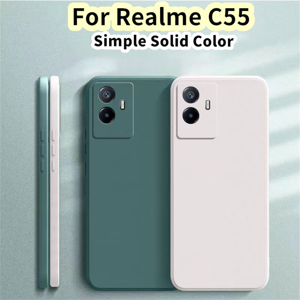 For Realme C55 Cover Drop and wear resistant Silicone Full Case Classic Simple Solid Color Phone Case Cover