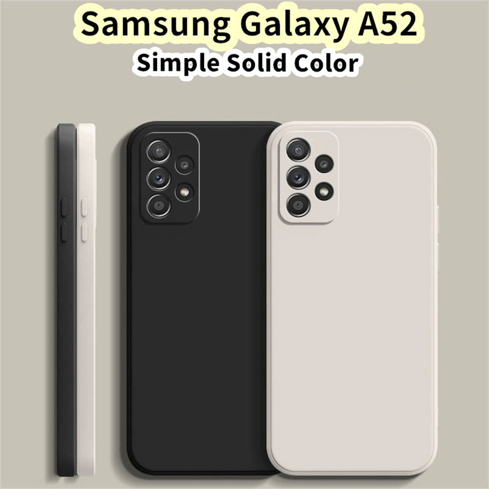 For Samsung Galaxy A52 Cover Drop and wear resistant Silicone Full Case Classic Simple Solid Color Phone Case Cover