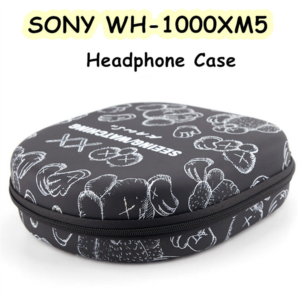 For SONY WH-1000XM5 Headphone Case Cartoon Creative Patterns Headset Earpads Storage Bag Casing Box