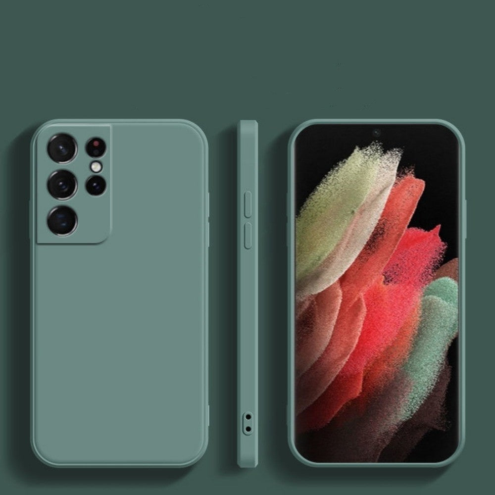 For Samsung Galaxy S21 Ultra Cover Drop and wear resistant Silicone Full Case Classic Simple Solid Color Phone Case Cover
