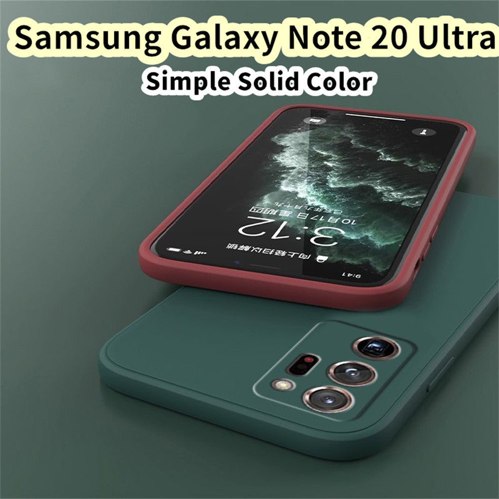 For Samsung Galaxy Note 20 Ultra Cover Drop and wear resistant Silicone Full Case Classic Simple Solid Color Phone Case Cover