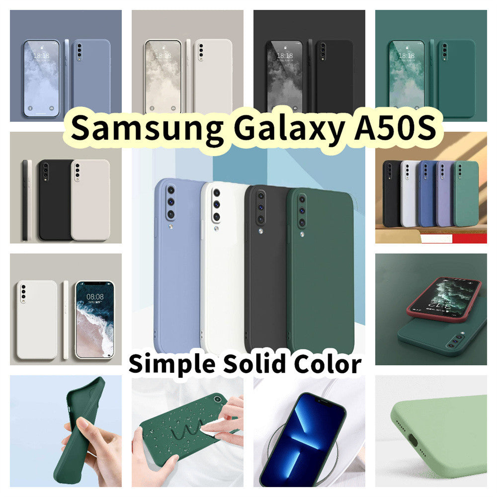 For Samsung Galaxy A50S Cover Drop and wear resistant Silicone Full Case Classic Simple Solid Color Phone Case Cover