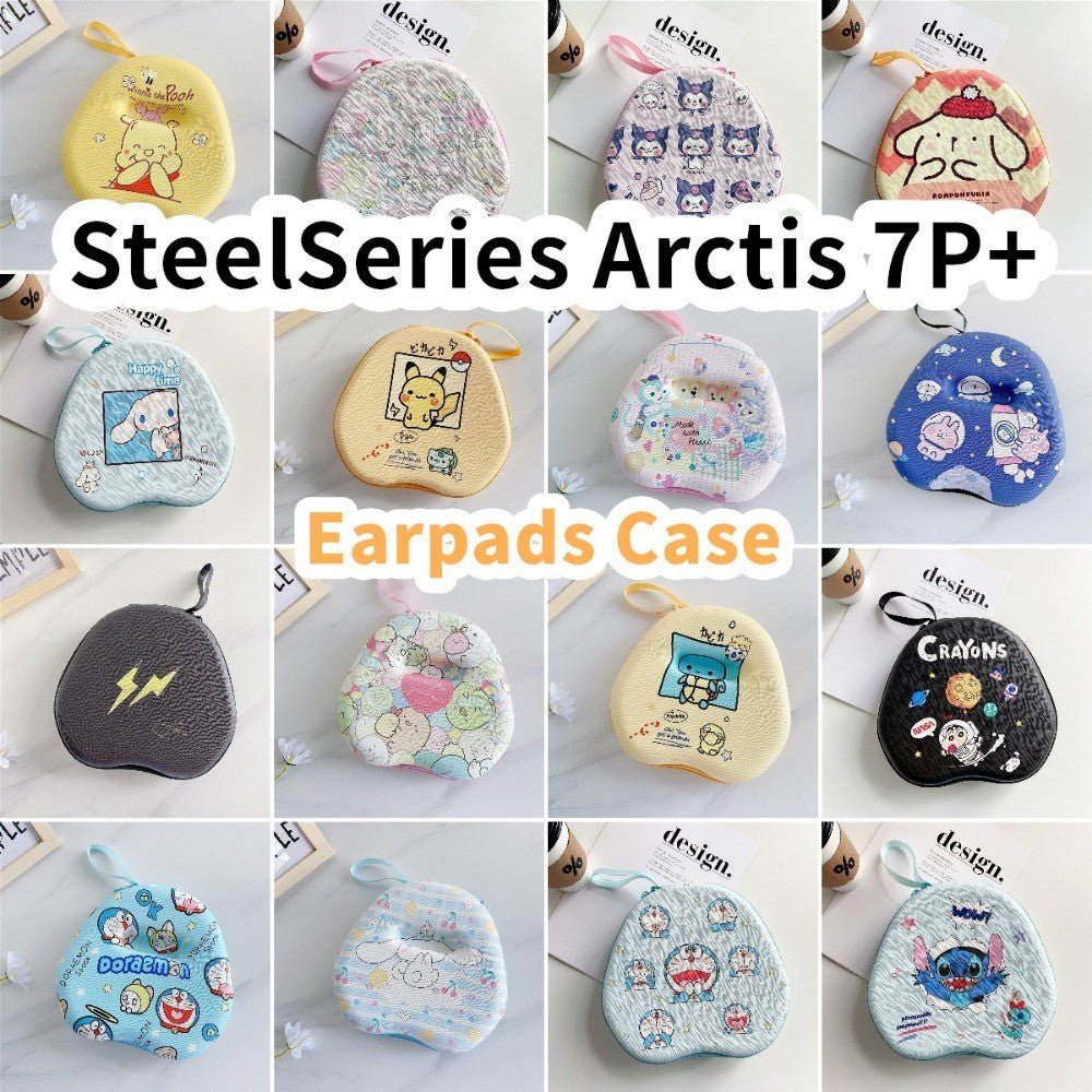 For SteelSeries Arctis 7P+ Headphone Case Cartoon Creative Patterns Headset Earpads Storage Bag Casing Box