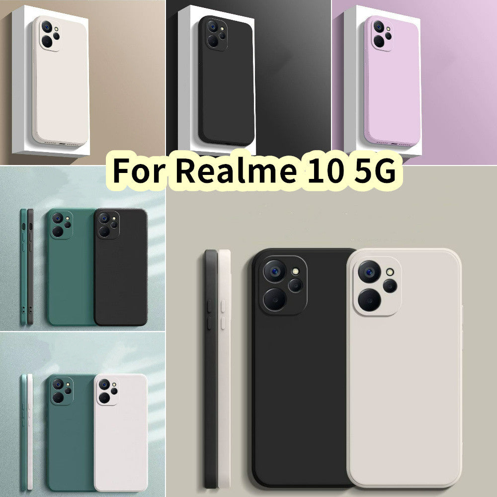 For Realme 10 5G Cover Drop and wear resistant Silicone Full Case Classic Simple Solid Color Phone Case Cover
