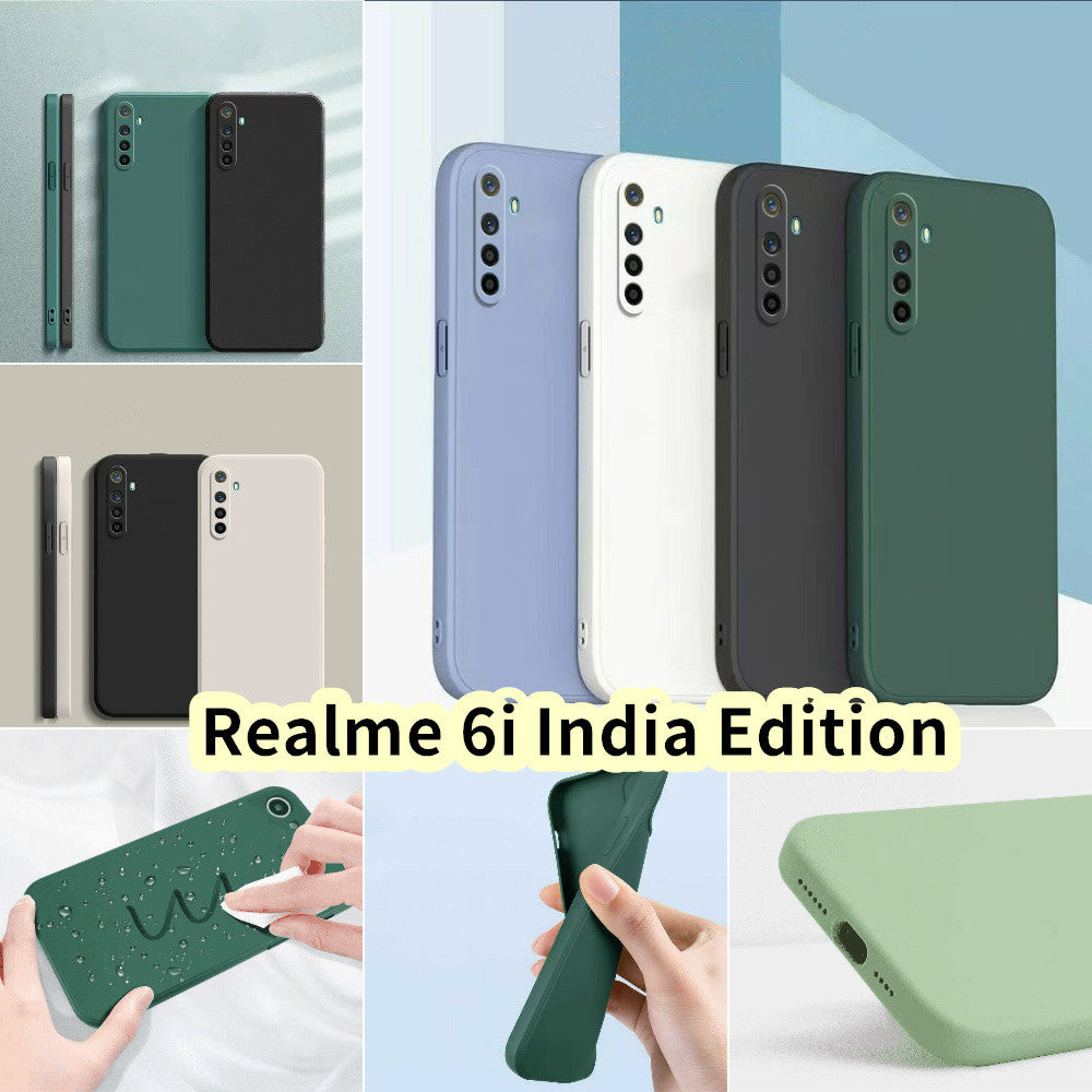For Realme 6i Cover Drop and wear resistant Silicone Full Case Classic Simple Solid Color Phone Case Cover