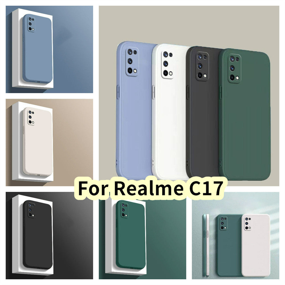 For Realme C17 Cover Drop and wear resistant Silicone Full Case Classic Simple Solid Color Phone Case Cover