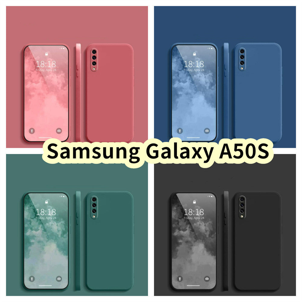 For Samsung Galaxy A50S Cover Drop and wear resistant Silicone Full Case Classic Simple Solid Color Phone Case Cover